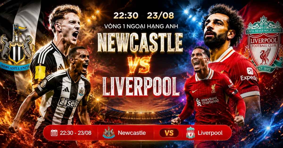 Trực tiếp bóng đá Newcastle vs Liverpool