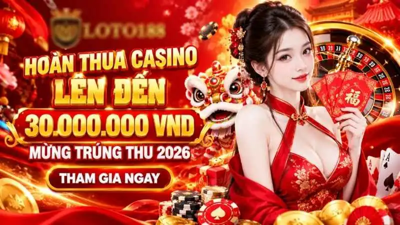 Khuyến Mãi Casino Loto188 Cực Hot: Hoàn Thua Đến 30 Triệu/Ngày