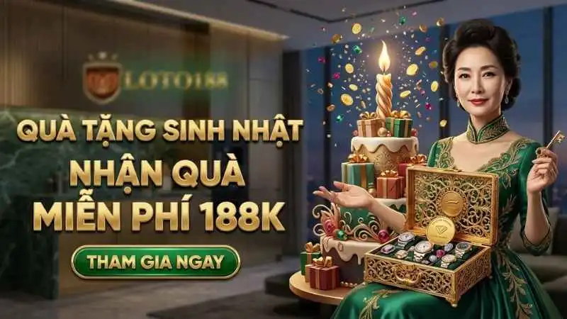 Khuyến mãi Loto188 – Sinh Nhật Vàng với quà tặng 188K